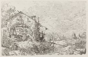 Paysage avec une Femme au Puits - Canaletto