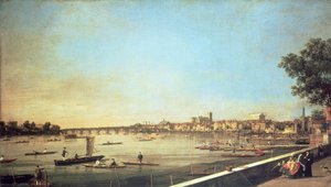 Londres, la Tamise à Westminster et Whitehall depuis la terrasse de Somerset House, vers 1750-51 - Giovanni Antonio Canal