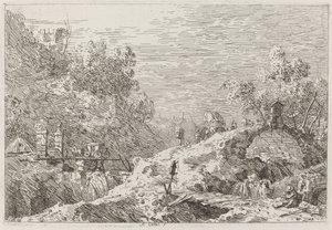 Paysage de montagne avec cinq ponts, c. 1735-1746 - Canaletto
