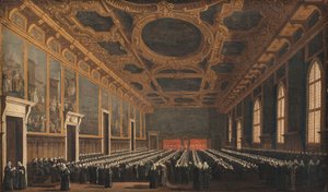 Le Doge et le Grand Conseil dans la Sala del Maggior Consiglio - Canaletto