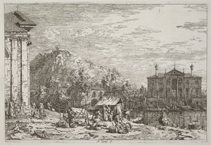 Le marché de Dolo [en bas à gauche] - Canaletto