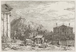 Le marché à Dolo [en bas à gauche], vers 1735-1746 - Canaletto