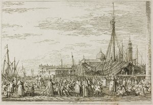 Le Marché sur le Molo, des Vedute - Canaletto