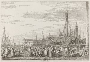 Le marché sur le Molo [en haut à gauche], vers 1735-1746 - Canaletto