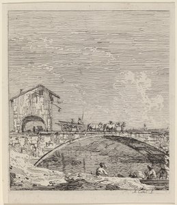 Le chariot passant sur un pont - Canaletto