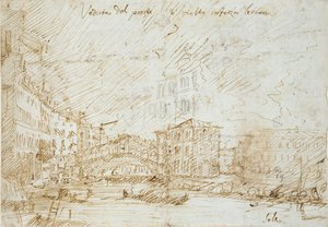 Venise : Le Pont de Rialto, milieu du 18e siècle