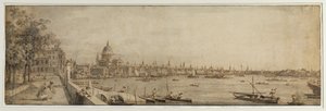 Vue des jardins de Somerset vers le pont de Londres, vers 1746-55 - Canaletto