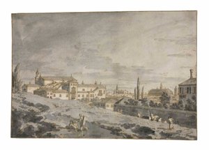 Vue de Padoue depuis les murs de la ville avec l