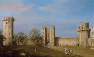 Château de Warwick, façade est depuis la cour extérieure, 1752