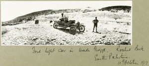 Voiture légère Ford à Wadi Guzzeh, Rashid Beck, Palestine du Sud, octobre 1917