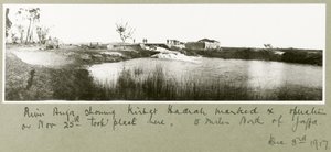 Rivière Auja, montrant Khirbet Hadrah, 3 décembre 1917