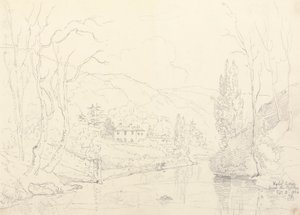 Cottage de Rydal depuis le pont, 8 février 1836 - Capt. Thomas Hastings