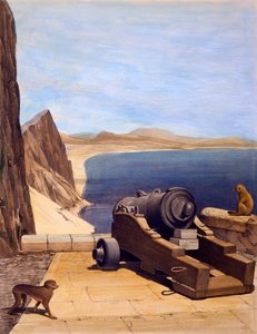 La Batterie Méditerranéenne, Gibraltar, gravure par TC Dibdin, de Select Views of the Rock and Fortress of Gibraltar, publié en 1846