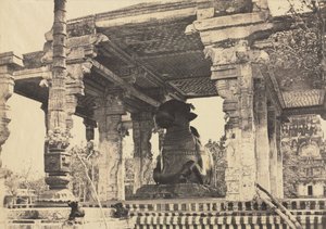 Grande Pagode, Grand Taureau, Vue de face, Tanjore, Inde Temple Rajarajesvara, 1857 - Captain Linnaeus Tripe