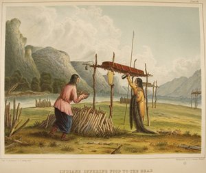 Indiens offrant de la nourriture aux morts - Captain Seth Eastman
