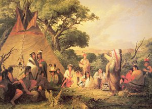Conseil des Indiens Sioux - Captain Seth Eastman