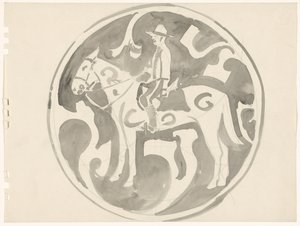 Projet pour un panneau avec un policier canadien - Carel Adolph Lion Cachet