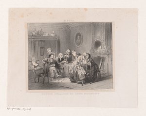 Joseph-Ignace Guillotin regardant une miniature d