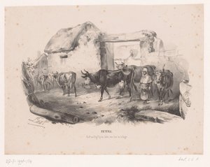 Troupeau de vaches avec une bergère - Carel Christiaan Antony Last