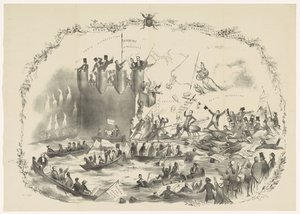 Caricature des plans de Thorbecke pour fermer l