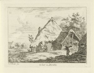 Chariot devant une ferme - Carel Lodewijk Hansen