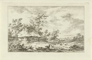 Homme avec un râteau près d