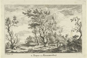 Voyageurs dans un paysage (Landschappen A-F) - Carel Lodewijk Hansen