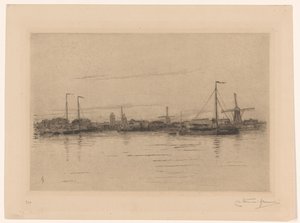 Vue de Dordrecht - Carel Nicolaas Storm van 