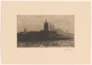 Vue de Cologne le soir