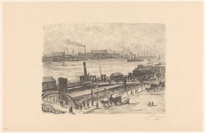 Vue sur les débarcadères de St. Pauli à Hambourg