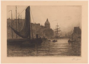 Port à Dordrecht, soir - Carel Nicolaas Storm van 