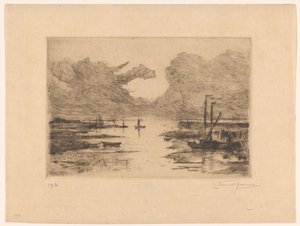 Port de Bergen op Zoom à marée basse (Esquisses en Hollande)