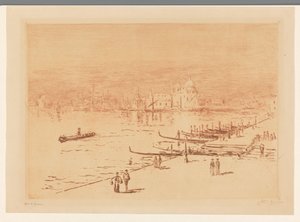 Quai avec des promeneurs à Venise - Carel Nicolaas Storm van 