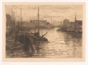 Riedijkshaven à Dordrecht le soir