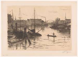 Riedijkshaven à Dordrecht le soir - Carel Nicolaas Storm van 