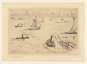 Rivière avec des bateaux près d
