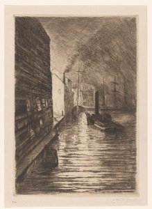 Chantier naval à Flessingue le soir - Carel Nicolaas Storm van 