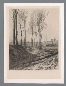 Berger avec troupeau sur un chemin creux à Vilvoorde - Carel Nicolaas Storm van 