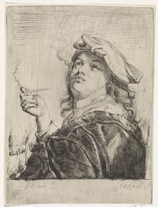 Fumeur avec une pipe à la main