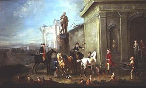 Prêt pour la chasse - Carel van (attr. to) Falens or Valens
