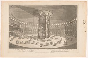 Vue intérieure de la Rotonde dans les jardins de Ranelagh à Londres avec une compagnie au petit-déjeuner - Carington Bowles