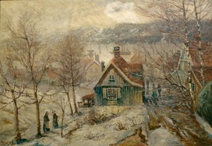 Paysage côtier avec maison - Carl Edvard Diriks