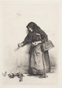 La femme aux moineaux - Carl Bloch