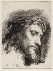 Tête du Christ couronnée d