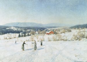 Paysage avec skieurs - Carl Edvard Diriks
