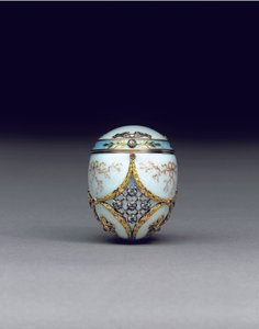 Rare bonbonnière en œuf bijouté bicolore, 1896-1908 - Carl Fabergé