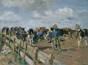 Traite des vaches - Carl Fahringer