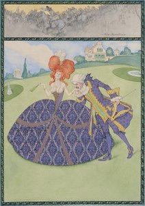 Couple élégant dans le jardin ("Servir le roi – servir les dames") - Carl Fischer Köystrand