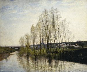 Paysage fluvial, Champagne - Carl Fredrik Hill