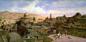 Vue de Jérusalem, avec le Dôme du Rocher, 1864 - Carl Friedrich Heinrich Werner